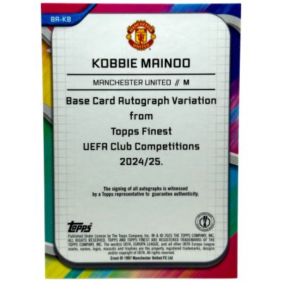Kobbie Mainoo 2024-25 Topps Finest UCC - AUTO 226/299 #BA-KB Manchester United