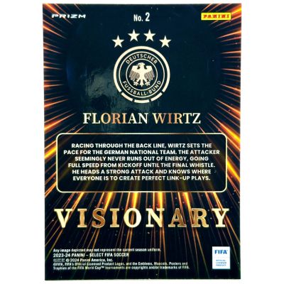 Florian Wirtz 2023-24 Panini Select Fifa Soccer Visionary #2 Germania