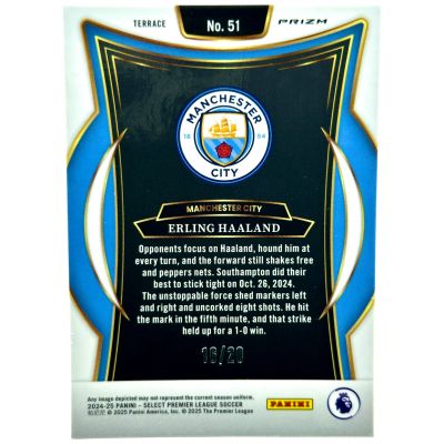 Erling Haaland 2024-25 Panini Select Premier League - Terrace 16/20 #51 Manchester City