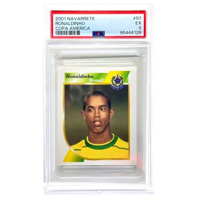 Ronaldinho 2001 Navarrete Copa America ROOKIE #57 Brazilia PSA 5