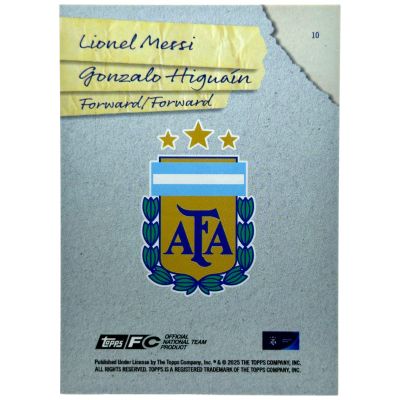 Lionel Messi Gonzalo Higuaian 2025 Topps Team set Argentina #10 43/99