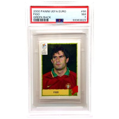 Figo 2000 Panini Uefa Euro #66 Green Back PSA 7 Portugalia
