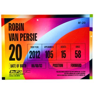 Robin Van Persie 2025 Topps Manchester United Team Set - Rainbow Flick #RF-20 