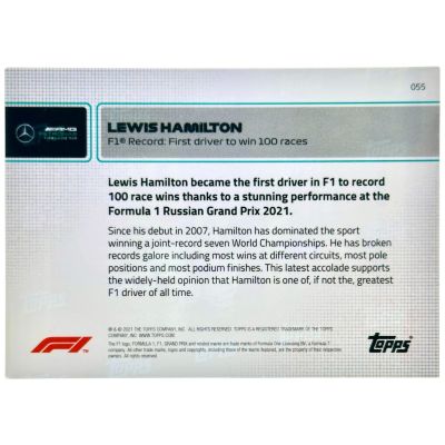 Lewis Hamilton 2021 Topps Now F1 #55 1st driver to win 100 Races Mercedes