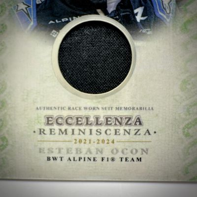 Esteban Ocon 2024 Topps Eccellenza Formula 1 - Reminiscenza Relic GREEN 73/99 Alpine