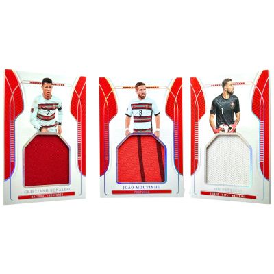 Cristiano Ronaldo / J. Moutino / R. Patricio 2022 Panini National Treasures - Triple Booklet Worn Relic 3/49 #TM-PR1 Portugalia