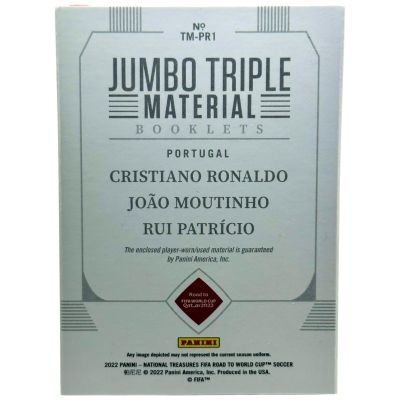 Cristiano Ronaldo / J. Moutino / R. Patricio 2022 Panini National Treasures - Triple Booklet Worn Relic 3/49 #TM-PR1 Portugalia