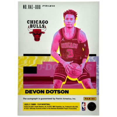 Devon Dotson 2020-21 Panini Flux - Rookie Influx AUTO Silver Prizm RC #RAI-DDO Chicago Bulls