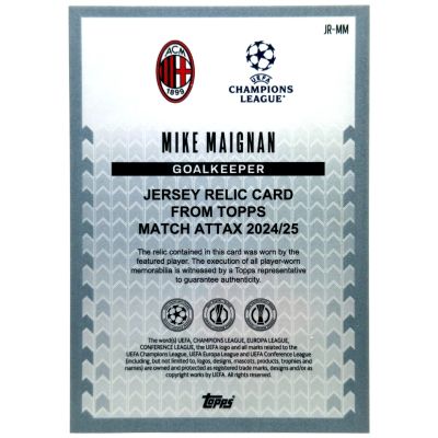 Mike Maignan 2024-25 Topps Match Attax Jersey Relic #JR-MM AC Milan