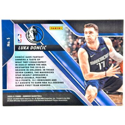 Luka Doncic 2020-21 Panini Donruss - Fantasy Stars #5 Dallas Mavericks
