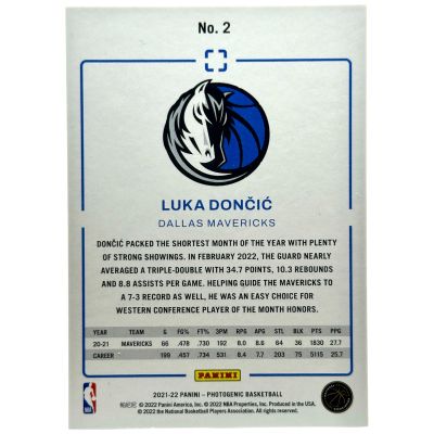 Luka Doncic 2021-22 Panini Photogenic Basketball #2 Dallas Mavericks