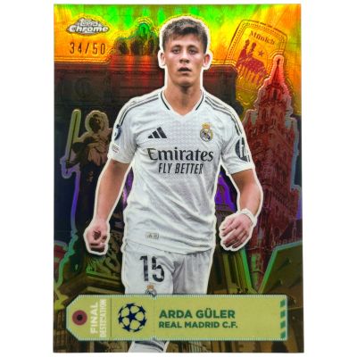 Lot Carduri Arda Guler 2024-25 Topps Chrome UCC - Final Destination Munich Real Madrid inclusiv un cards 2/10