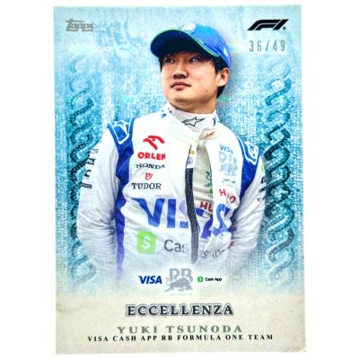 Yuki Tsunoda 2024 Topps Formula 1 Eccellenza - La Passione BLUE 36/49 Visa Cash RB