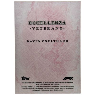 David Coulthard 2024 Topps Eccellenza Formula 1 - PINK Veterano 24/75 Mclaren