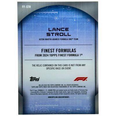Lance Stroll 2024 Topps Finest Formula 1 - Relic Green Refractor 16/50 #FF-STR Aston Martin