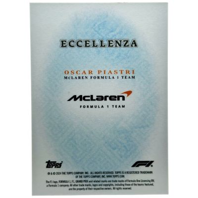 Oscar Piastri 2024 Topps Eccellenza Formula 1 - BLUE 40/49 McLaren