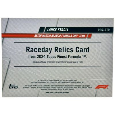 Lance Stroll 2024 Topps Finest Formula 1 - Raceday Relics Blue 17/75#RDR-STR Aston Martin