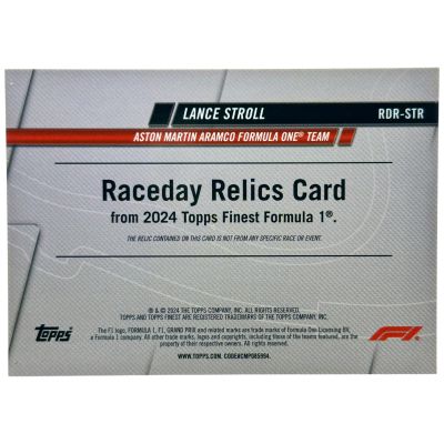 Lance Stroll 2024 Topps Finest Formula 1 - Raceday Relics 66/99 #RDR-STR Aston Martin