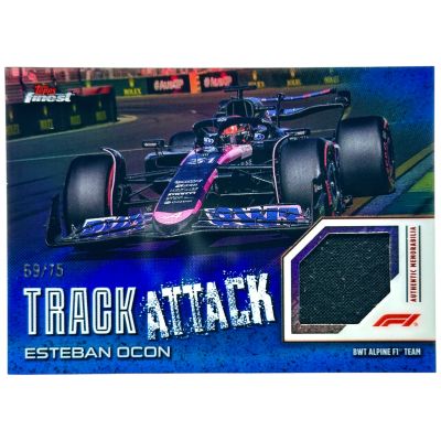 Esteban Ocon 2024 Topps Finest Formula 1 - Track Attack Relic Blue Refractor 69/75 #TAR-OCO Alpine