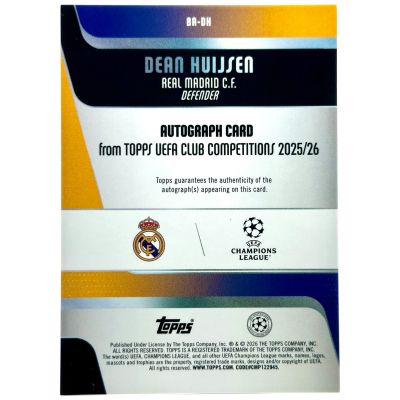 Dean Huijsen 2025-26 Topps UCC Flagship AUTO #BR-DH Real Madrid