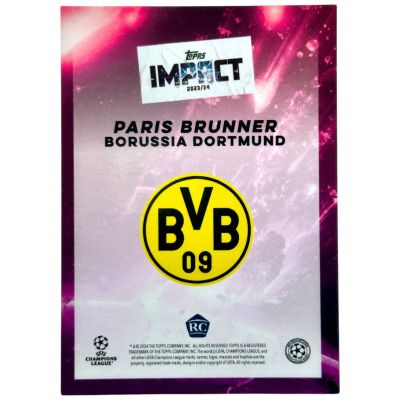 Paris Brunner 2024 Topps Impact - RC Rookie AUTO 10/25 BVB Dortmund