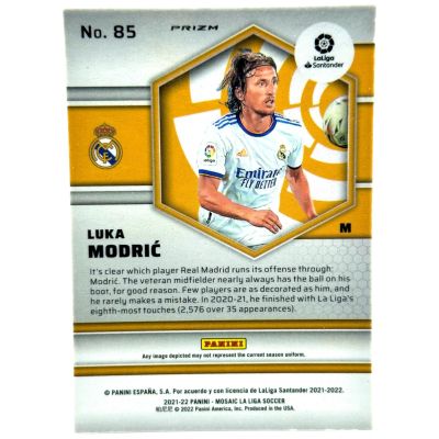 Luka Modric 2021-22 Panini Mosaic La Liga - RED GOLD Prizm #85 Real Madrid
