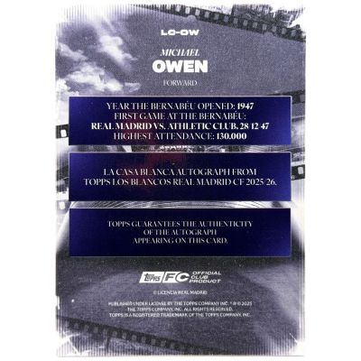 Michael Owen 2025-26 Topps Real Madrid Los Blancos AUTO 79/99 #LCDW