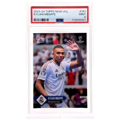 Kylian Mbappe 2023-24 Topps Now UCL #141 Real Madrid PSA 9