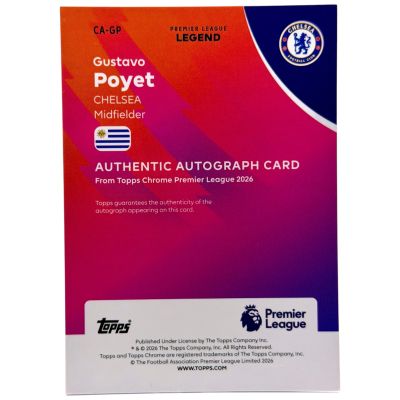 Gustavo Poyet 2026 Topps Chrome Premier League AUTO 7/10 #GAGP Chelsea