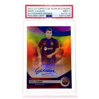 Marc Casado 2023-24 Topps Barcelona Team Set AUTO 10 19/25 #AUMG FC Barcelona PSA 9
