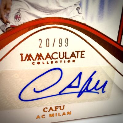 Cafu 2023-24 Panini Immaculate Collection Soccer AUTO #EI-CU 20/99 AC Milan