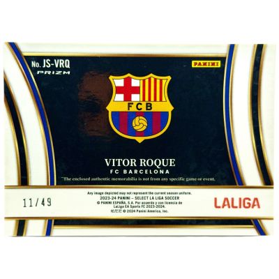 Vitor Roque 2023-24 Panini Select La Liga - Rookie RC Jumbo Patch Silver Prizm 11/50 #JS-VRQ FC Barcelona