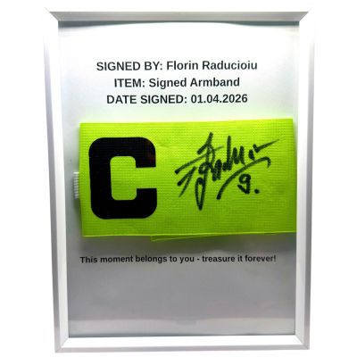 Florin Raducioiu - Banderola de capitan cu autograf (semnata personal) + certificat de autenticitate   
