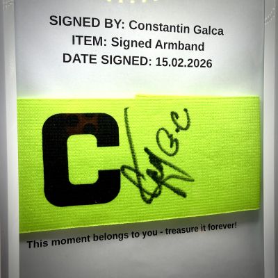 Constantin Galca - Banderola de capitan cu autograf (semnata personal) + certificat de autenticitate