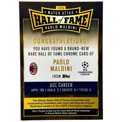 Paolo Maldini 2024 Topps Match Attax Hall of Fame AC Milan