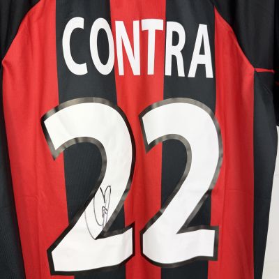 Cosmin Contra Tricou AC Milan Nr 22 cu autograf (semnat personal)+ Certificat de autenticitate+dovada foto