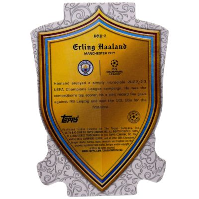 Erling Haaland 2023-24 Topps UEFA UCL Superstars Royalty Crown Shield #ROY-2 Manchester City