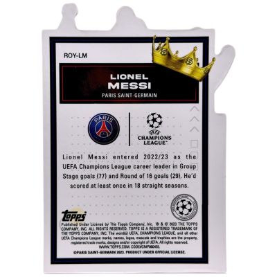 Lionel Messi 2022-23 Topps Superstars UCL - Royalty Crown Shield #ROY-LM PSG