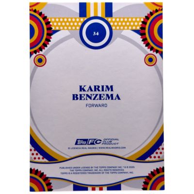 Karim Benzema 2024-25 Topps Real Madrid Team Set - Flamenco Blue 42/75 #34