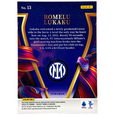 Romelu Lukaku 2022-23 Panini Serie A Select  Visionary Case Hit Inter Milano