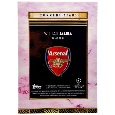 William Saliba 2025-26 Topps UCC Deco - Purple 12/50 Arsenal