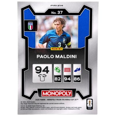 Paolo Maldini 2025-26 Panini Monopoly Prizm World Cup - Green Wave #37 Italia
