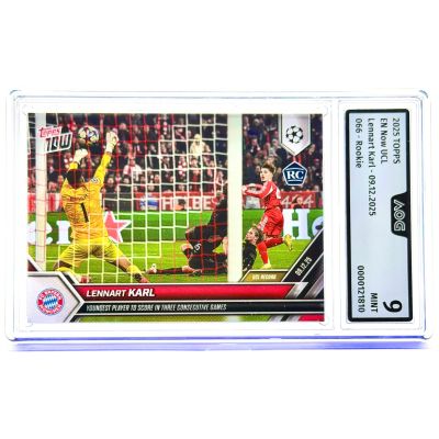 Lennart Karl 2025 Topps Now - Yougest Player to Score RC #066 Bayern Munchen AOG 9 