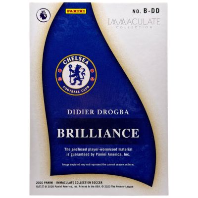 Didier Drogba 2020 Panini Immaculate Player worn Patch #B-DD 23/99 Chelsea FC