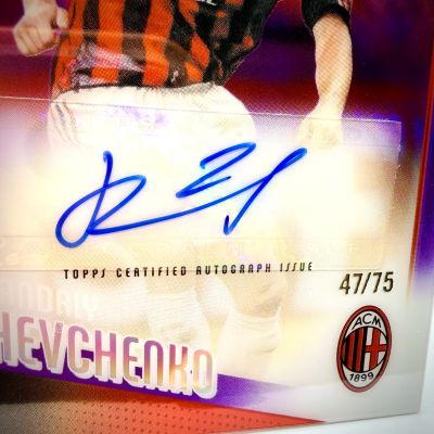 Andriy Shevchenko 2025-26 Topps Chrome UCC AUTO #CLA-SH 47/75 AC Milan