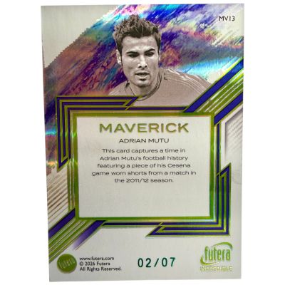 Adrian Mutu 2026 Futera Incredible - Maverick Match Worn Relic 02/07 #MV-13 Cesena