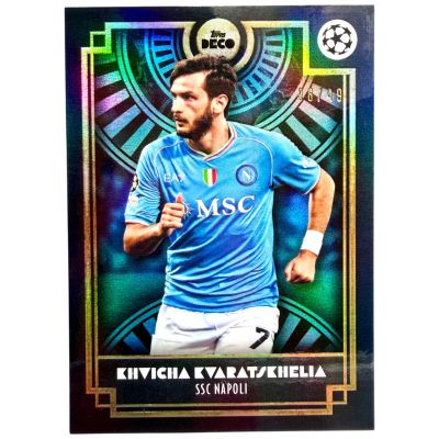 Khvicha Kvaratskhelia 2023-24 Topps Deco UCC - Blue 08/49 Napoli