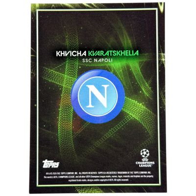 Khvicha Kvaratskhelia 2023-24 Topps Stadium Club Chrome - Green Checkerboard 66/99 #77 Napoli