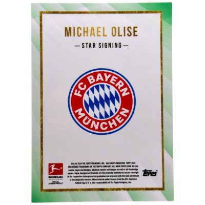 Michael Olise 2024-25 Topps Summer Signings Bundesliga - Star Signings Green 23/25 Bayern Munchen