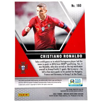 Cristiano Ronaldo 2020 Panini Mosaic Euro #160 Portugalia